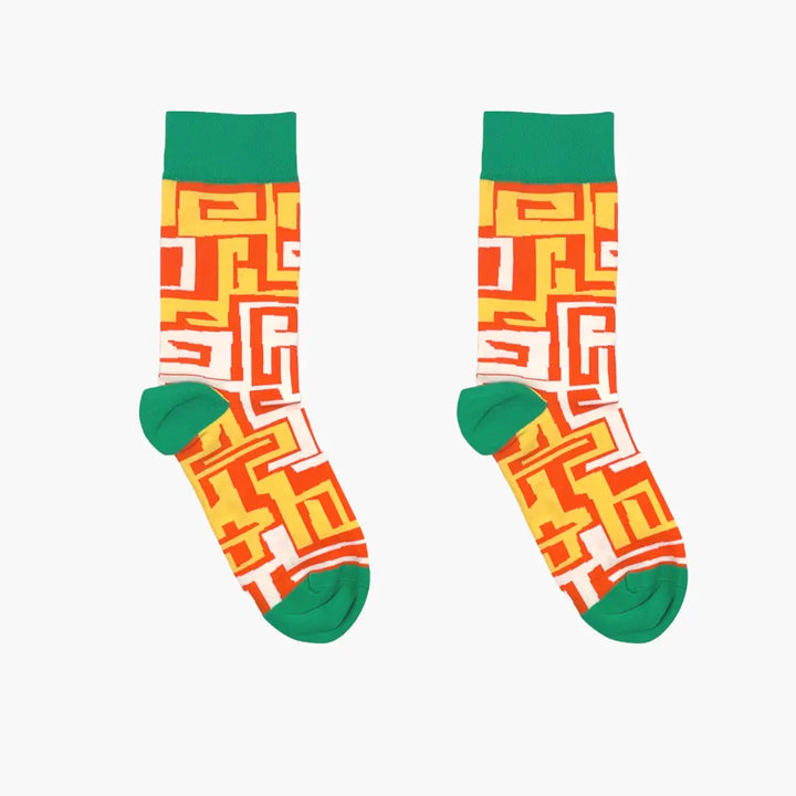 Afropop Orange Street Life Socks (M/L)