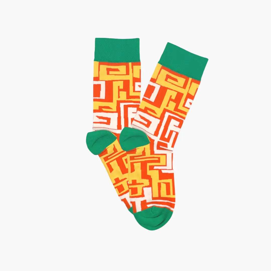 Afropop Orange Street Life Socks (M/L)