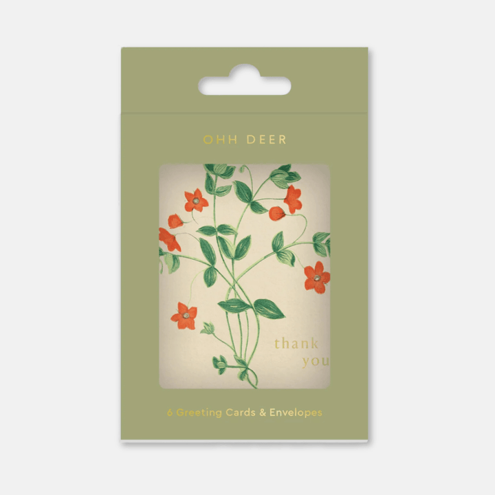 Among The Flowers Mini Greetings Card 6 Pack
