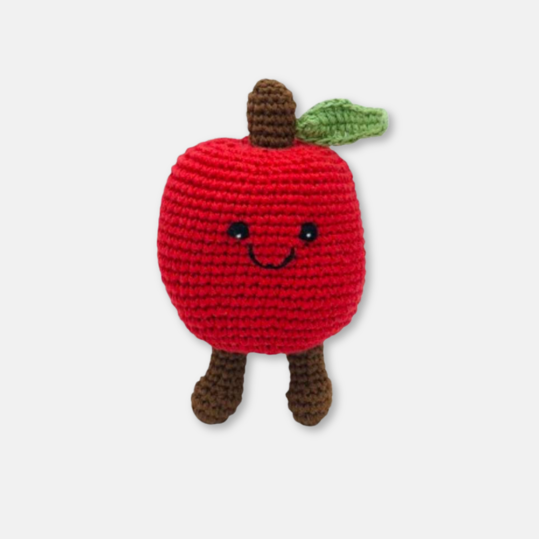 Red Apple Organic Cotton Crochet Rattle