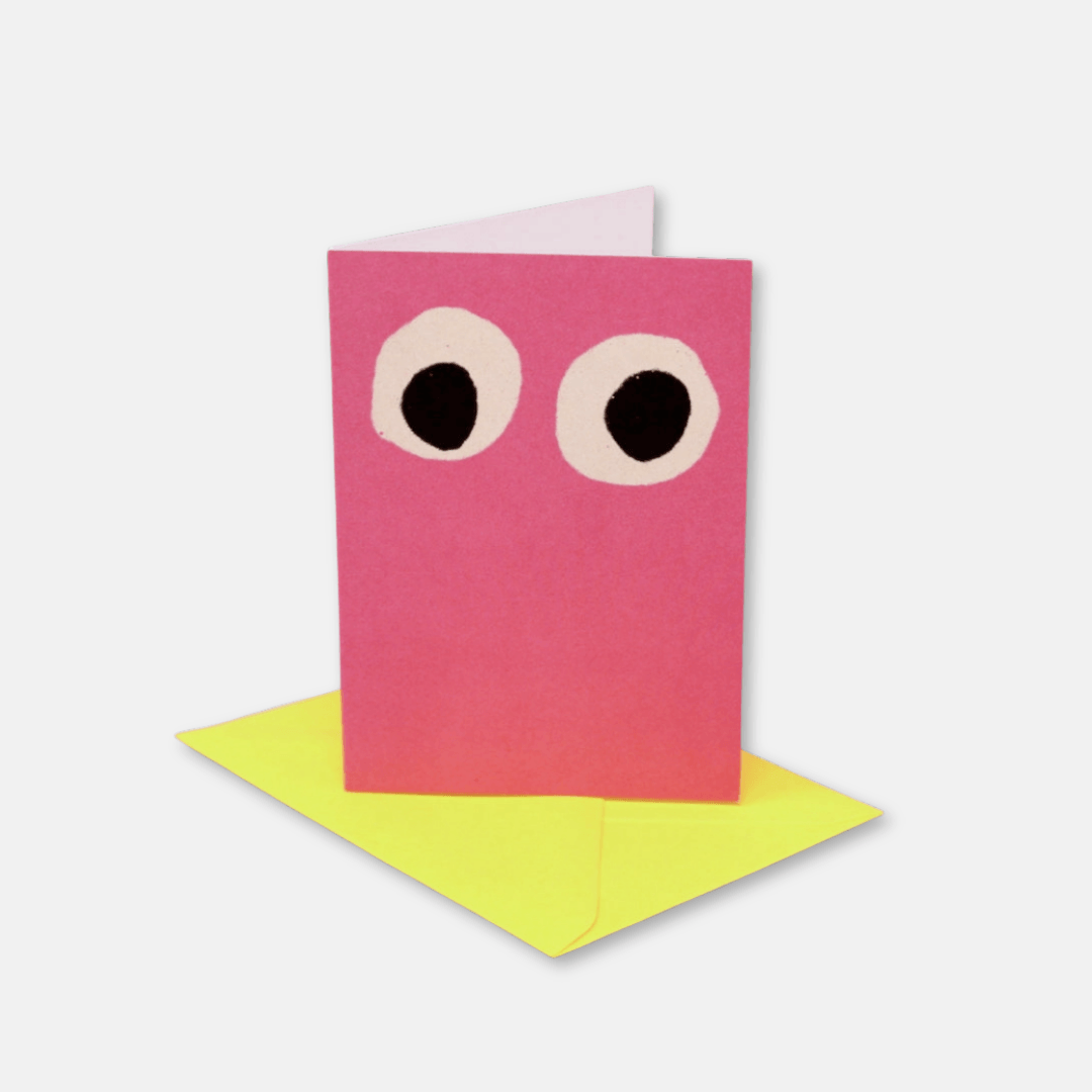 Pink Googly Eye Mini Greetings Card