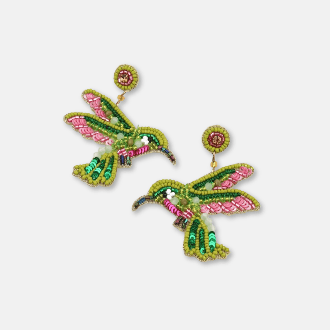 Hummingbird Beaded Earrings
