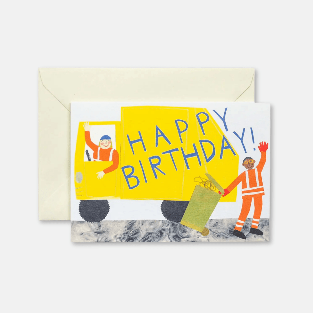 Bin Lorry Birthday Greetings Card