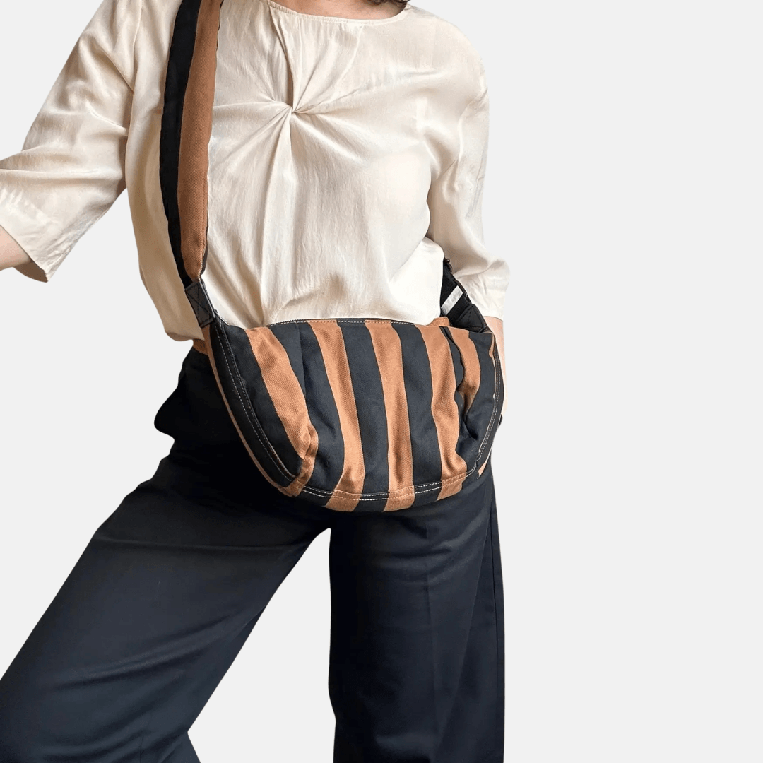 Stripe Crossbody Sling Bag