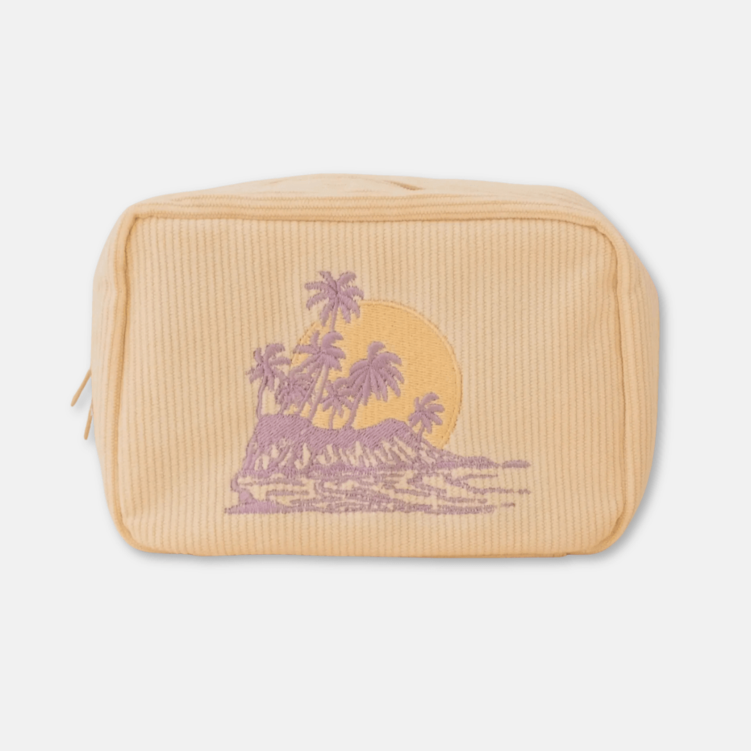 Butter Yellow Corduroy Zip Pouch
