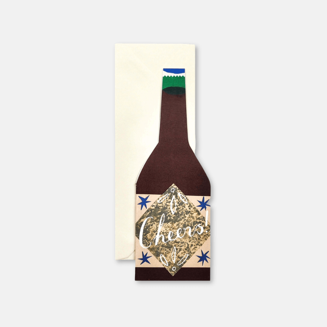 Cheers Beer Bottle Greetings Card