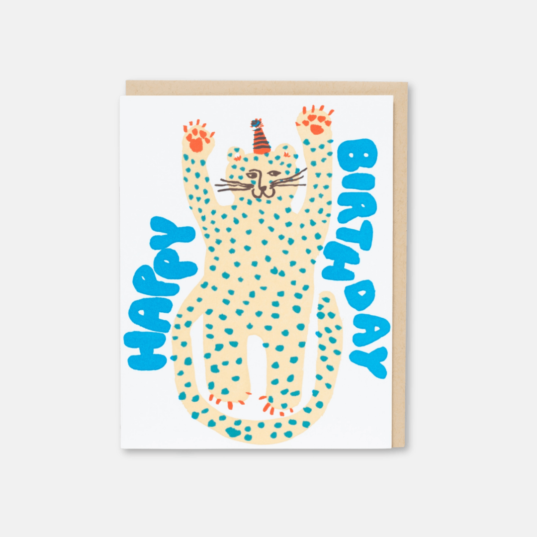Party Cheetah Greetings Card