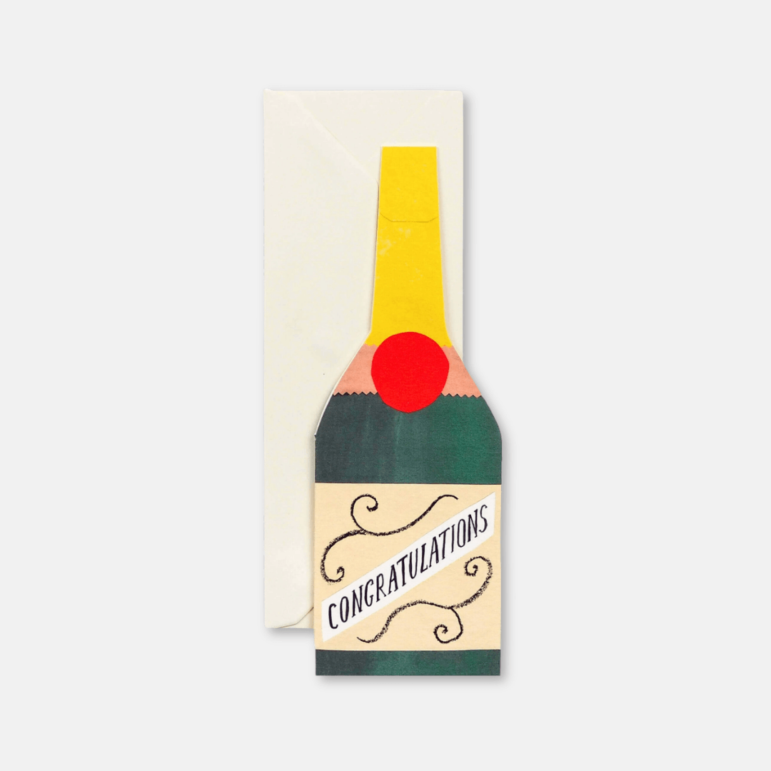 Congratulations Champagne Bottle Greetings Card