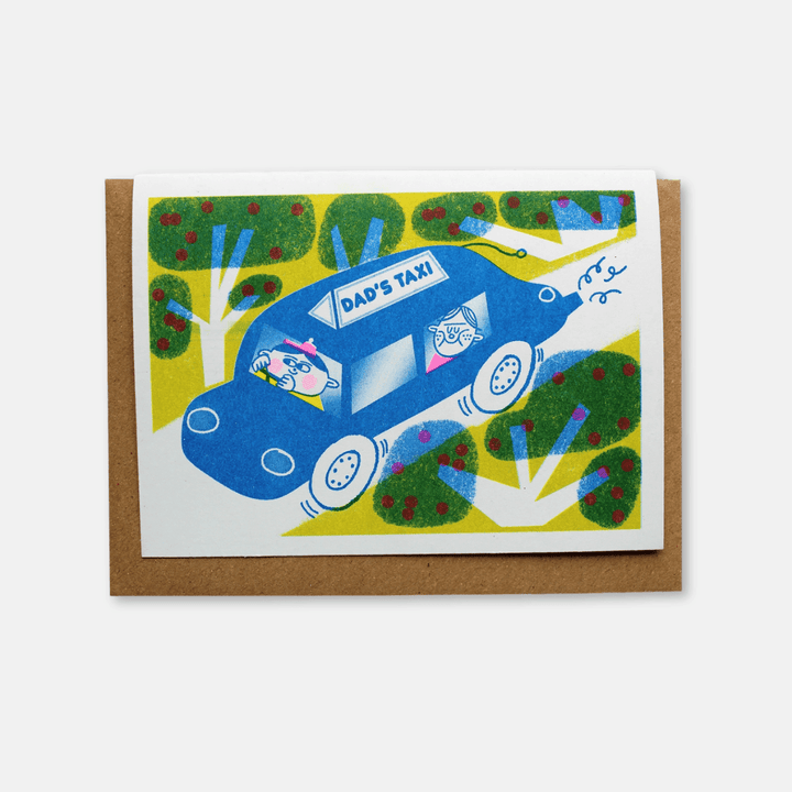 Dad's Taxi Riso Greetings Card