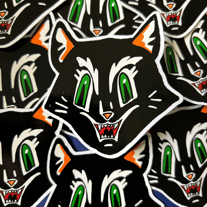 Halloween Cat Vinyl Sticker