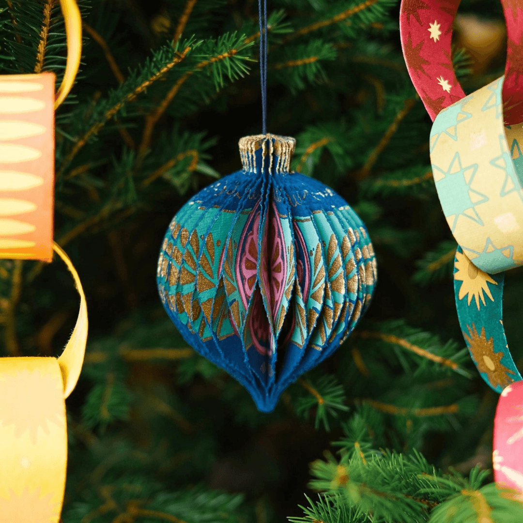 Christmas Bauble Honeycomb Paper Decorations