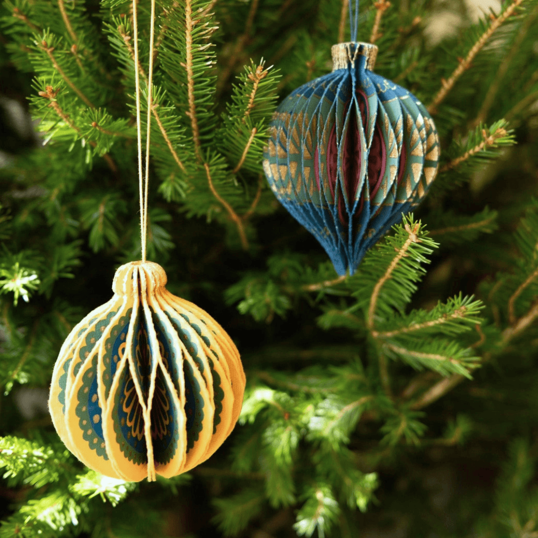 Christmas Bauble Honeycomb Paper Decorations