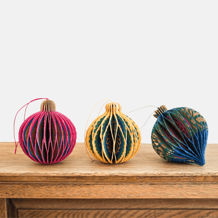 Christmas Bauble Honeycomb Paper Decorations