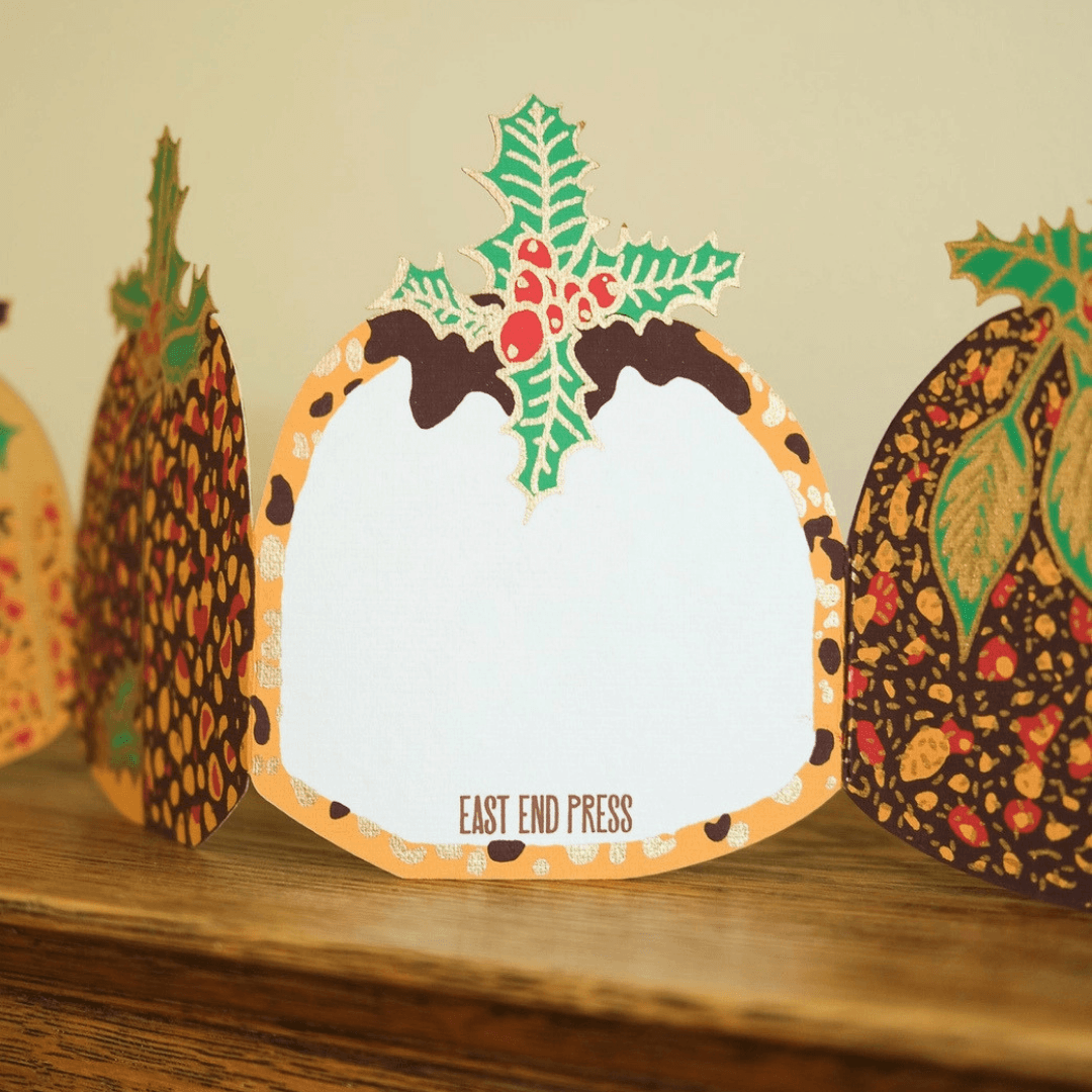 Christmas Pudding Concertina Greeting Card