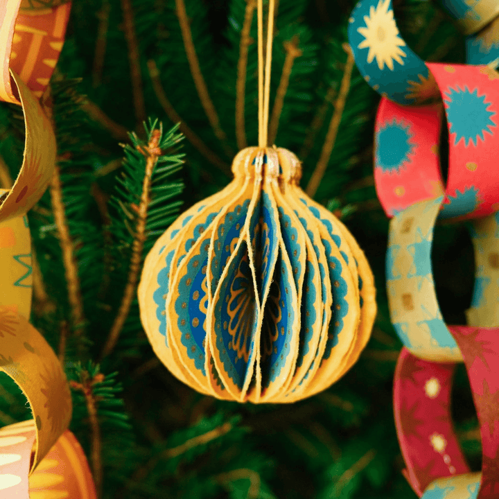 Christmas Bauble Honeycomb Paper Decorations