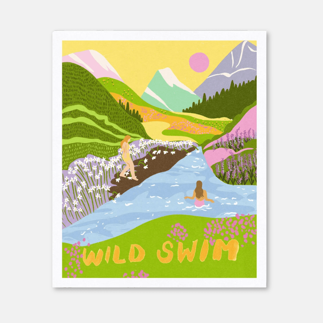 Wild Swim Riso Art Print