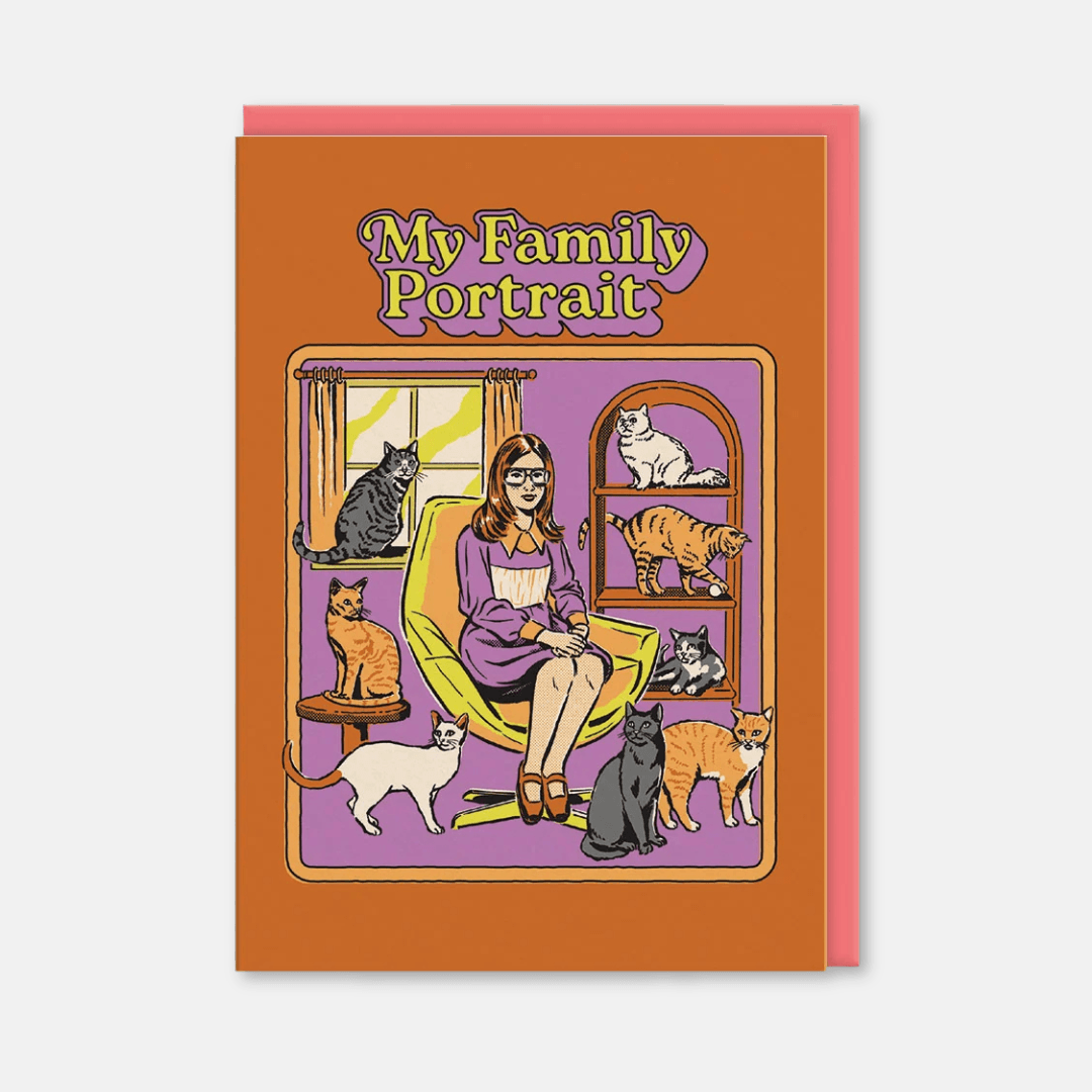 Family Portrait Cats Greetings Card