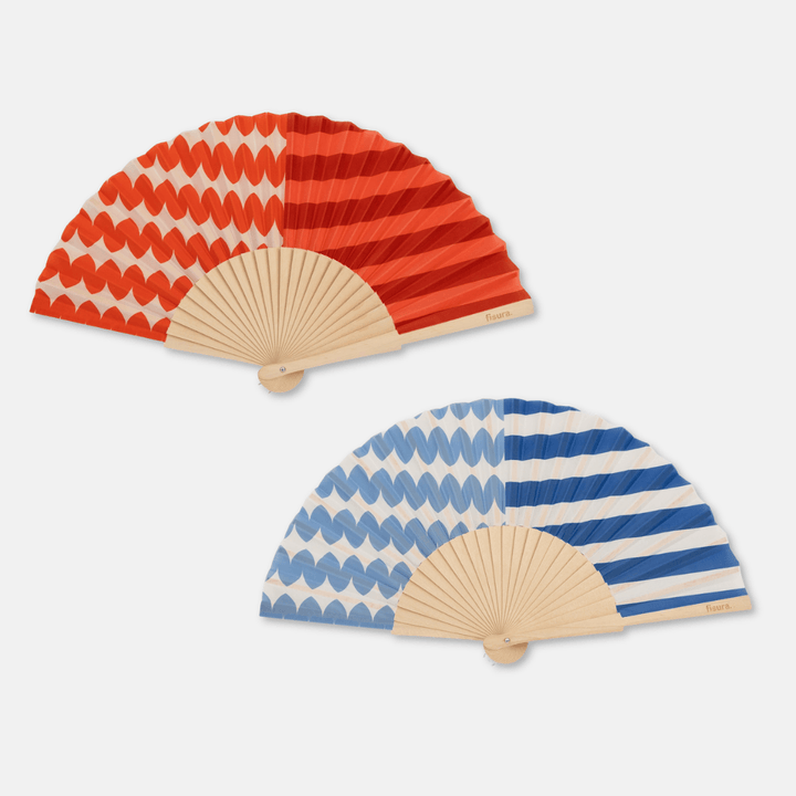 Abstract Wooden Folding Fans