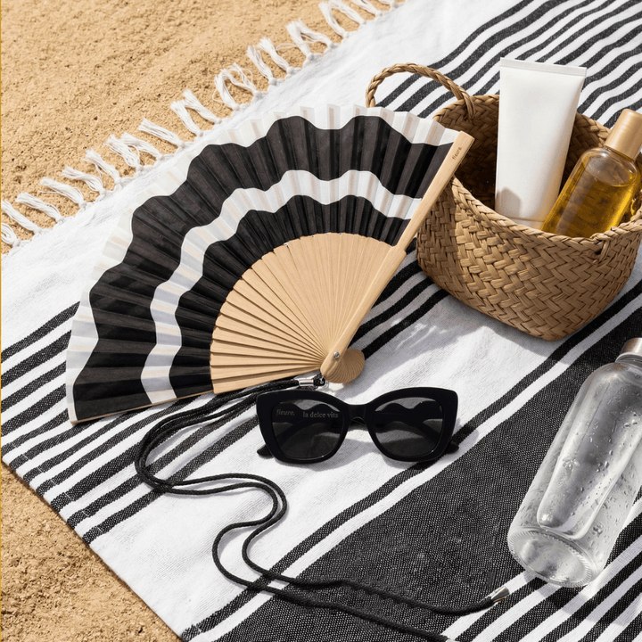 Wave Wooden Folding Fans