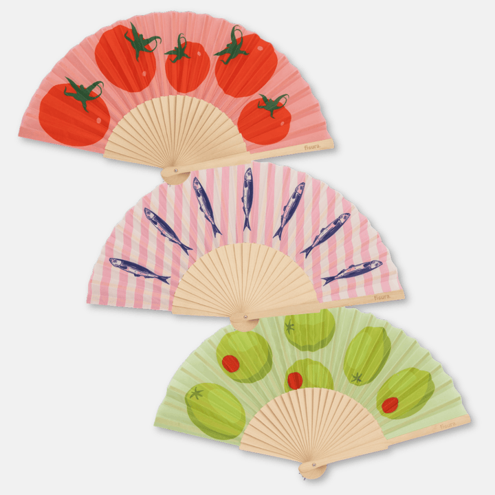 Foodie Wooden Folding Fans