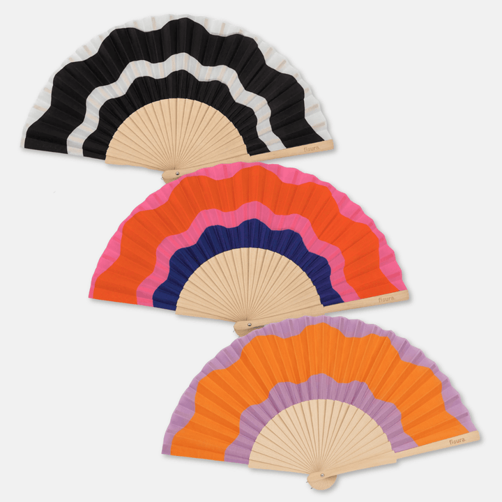 Wave Wooden Folding Fans