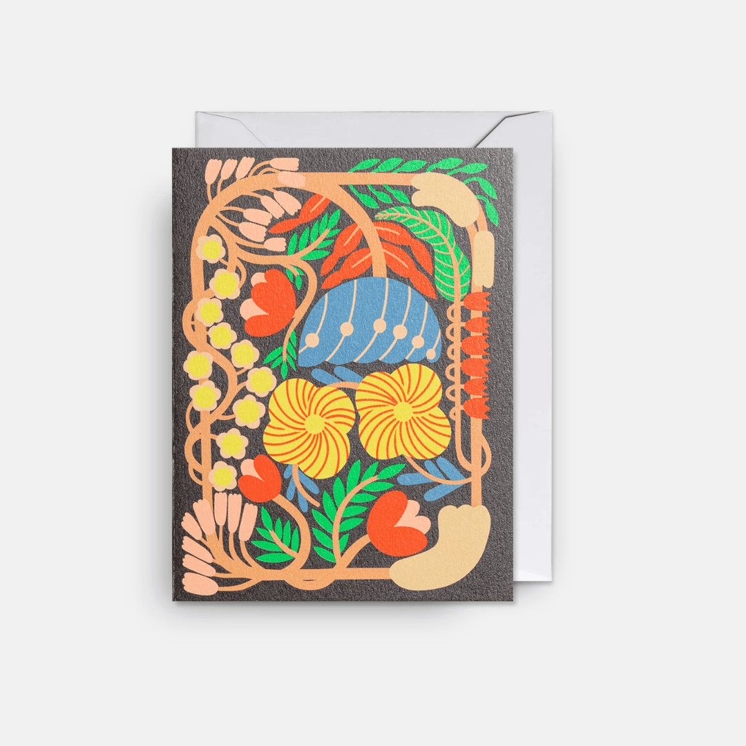 Floral Vines Mini Greetings Card