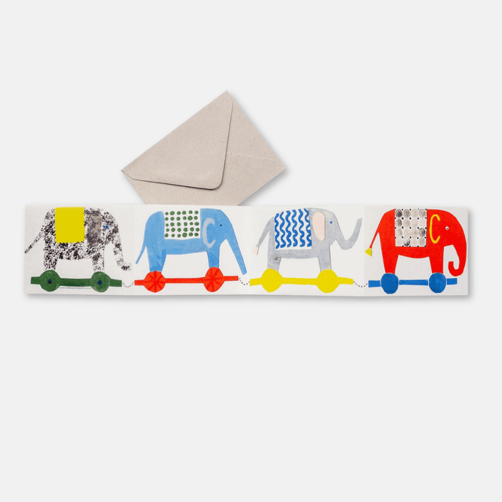 Fold Out Elephant Greetings Card