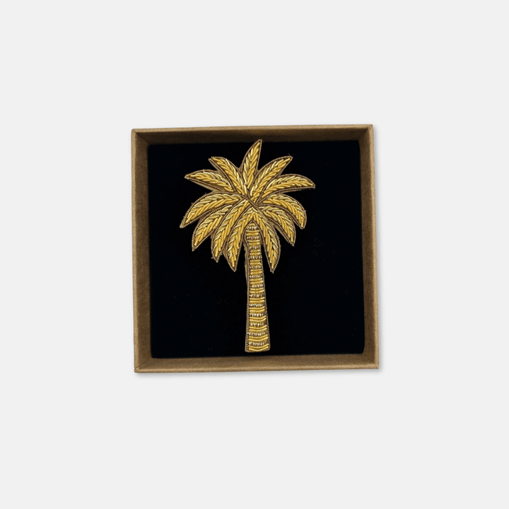 Gold Palm Tree Brooch