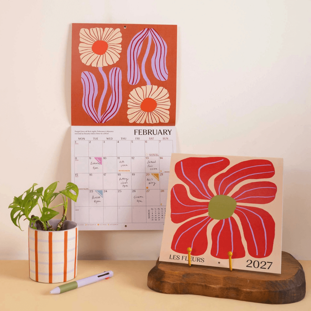 2027 Les Fleurs Compact Wall Calendar