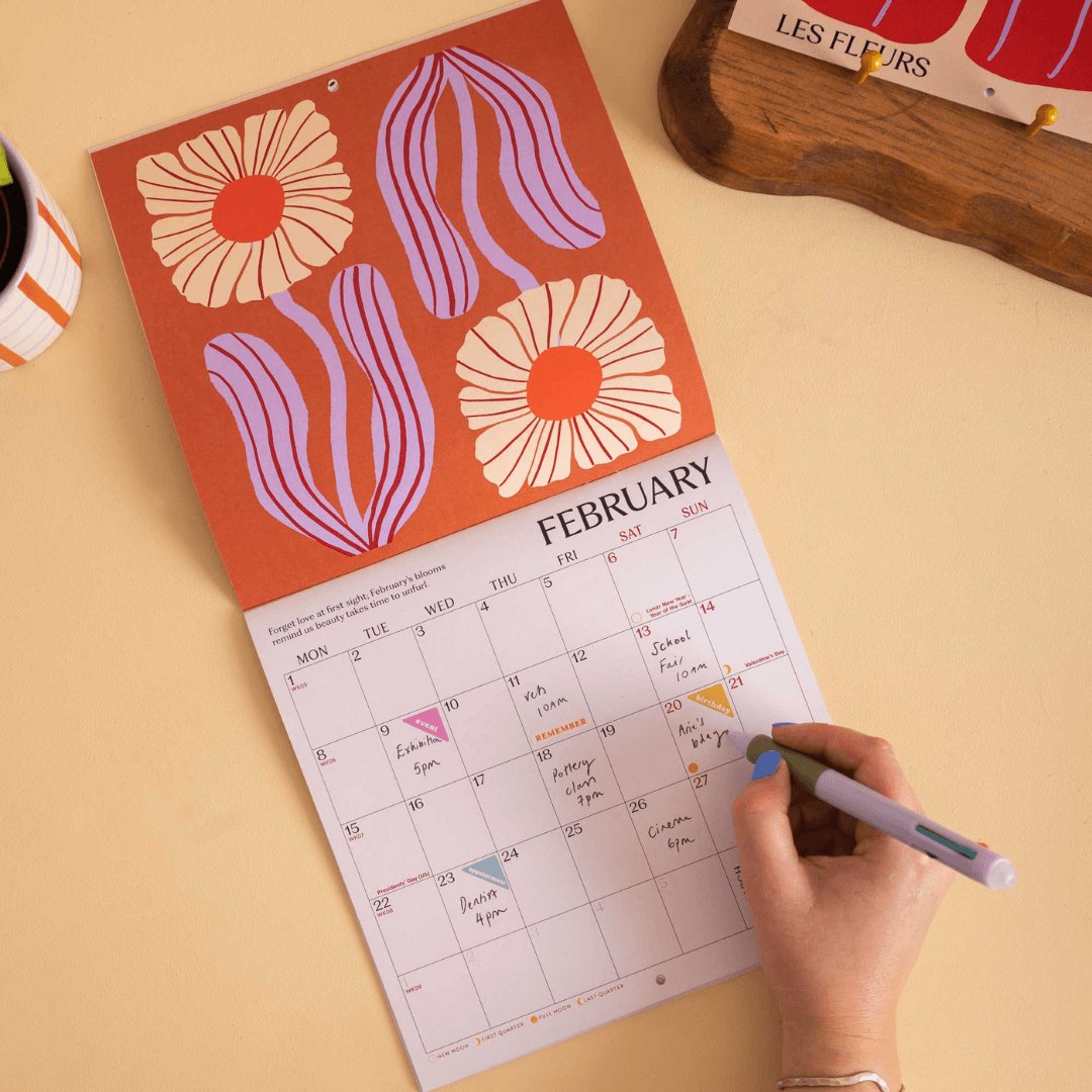 2027 Les Fleurs Compact Wall Calendar