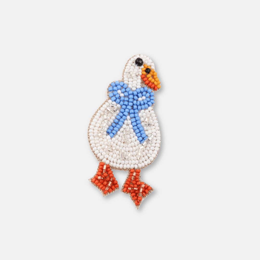Goose Beaded Brooch