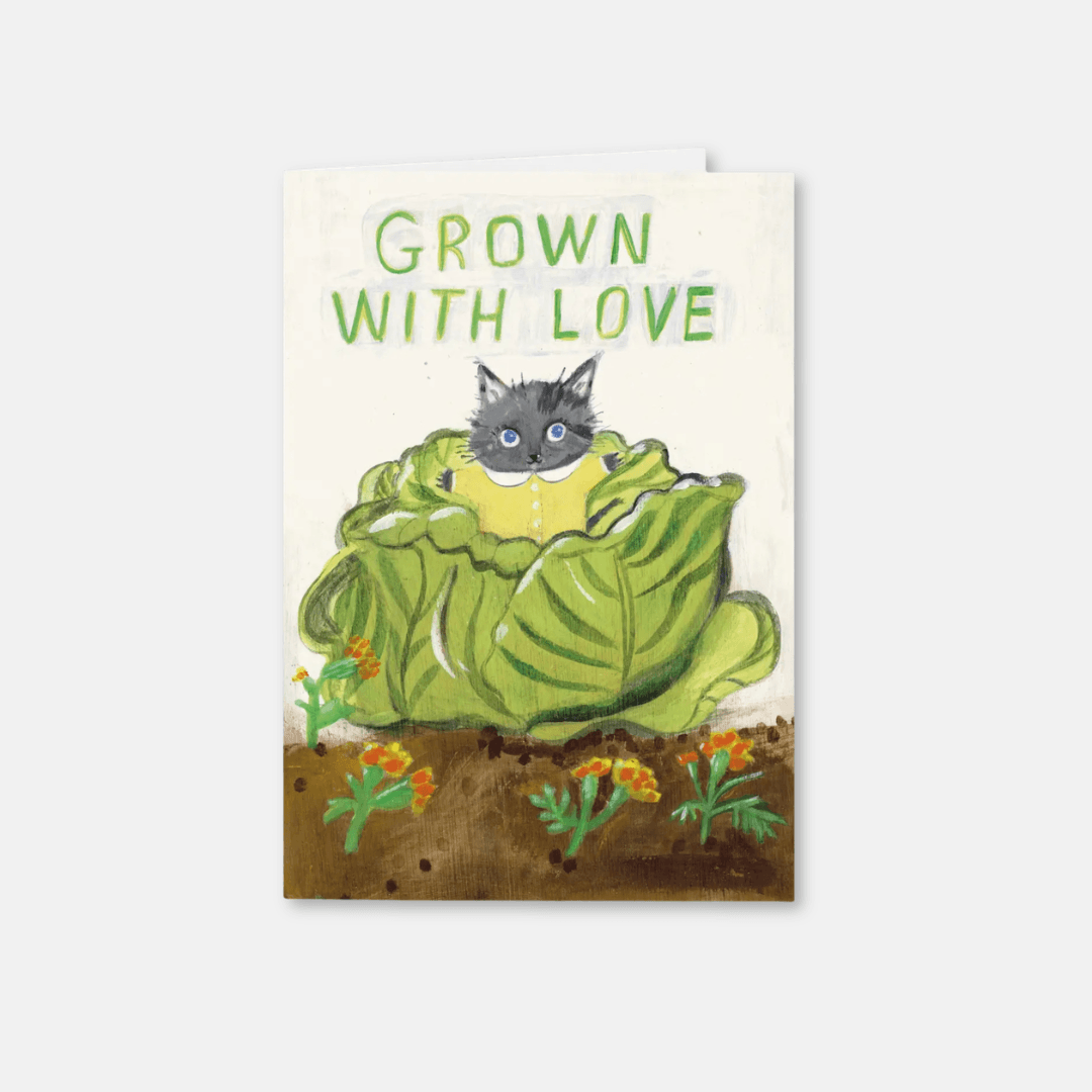 Grown With Love Cabbage Greetings Card