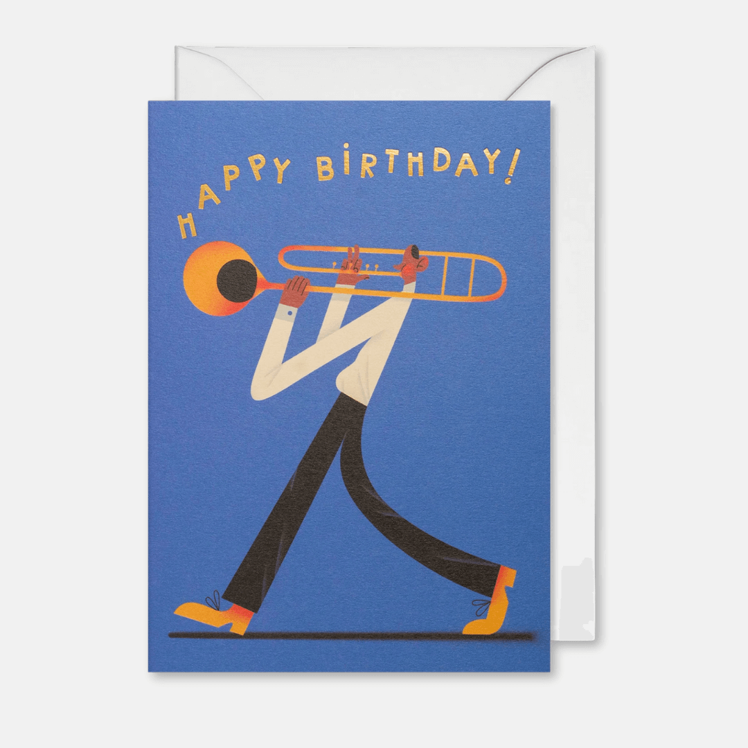 Happy Birthday Trombone Player Greetings Card