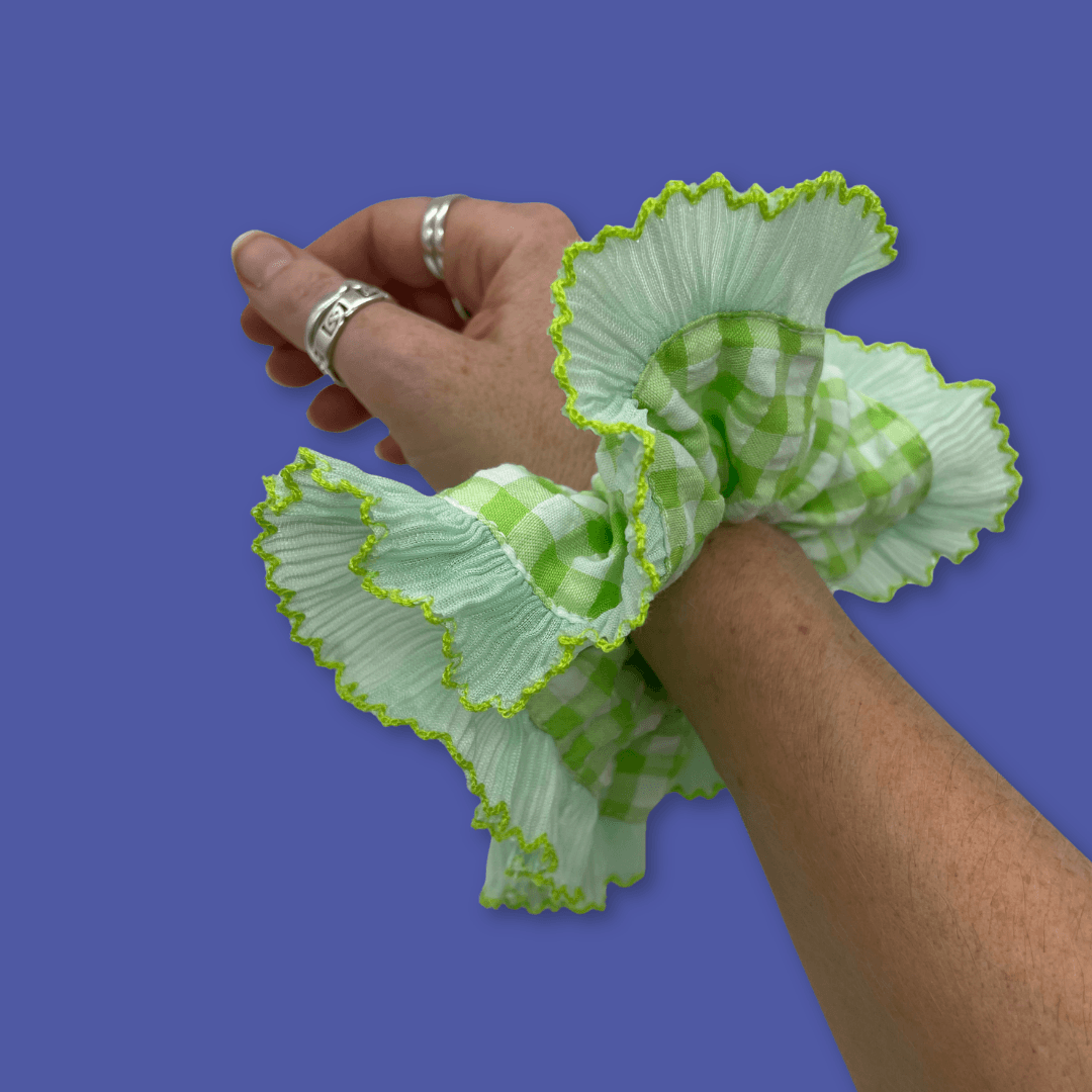 Frilly Gingham Hair Scrunchies