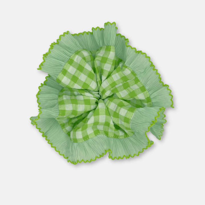 Frilly Gingham Hair Scrunchies