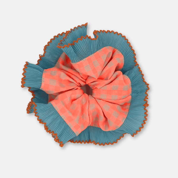 Frilly Gingham Hair Scrunchies