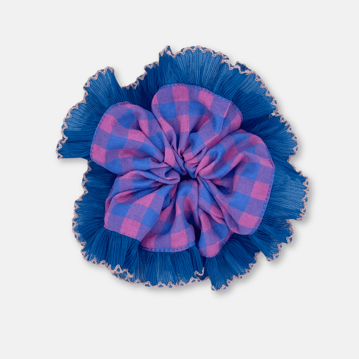 Frilly Gingham Hair Scrunchies