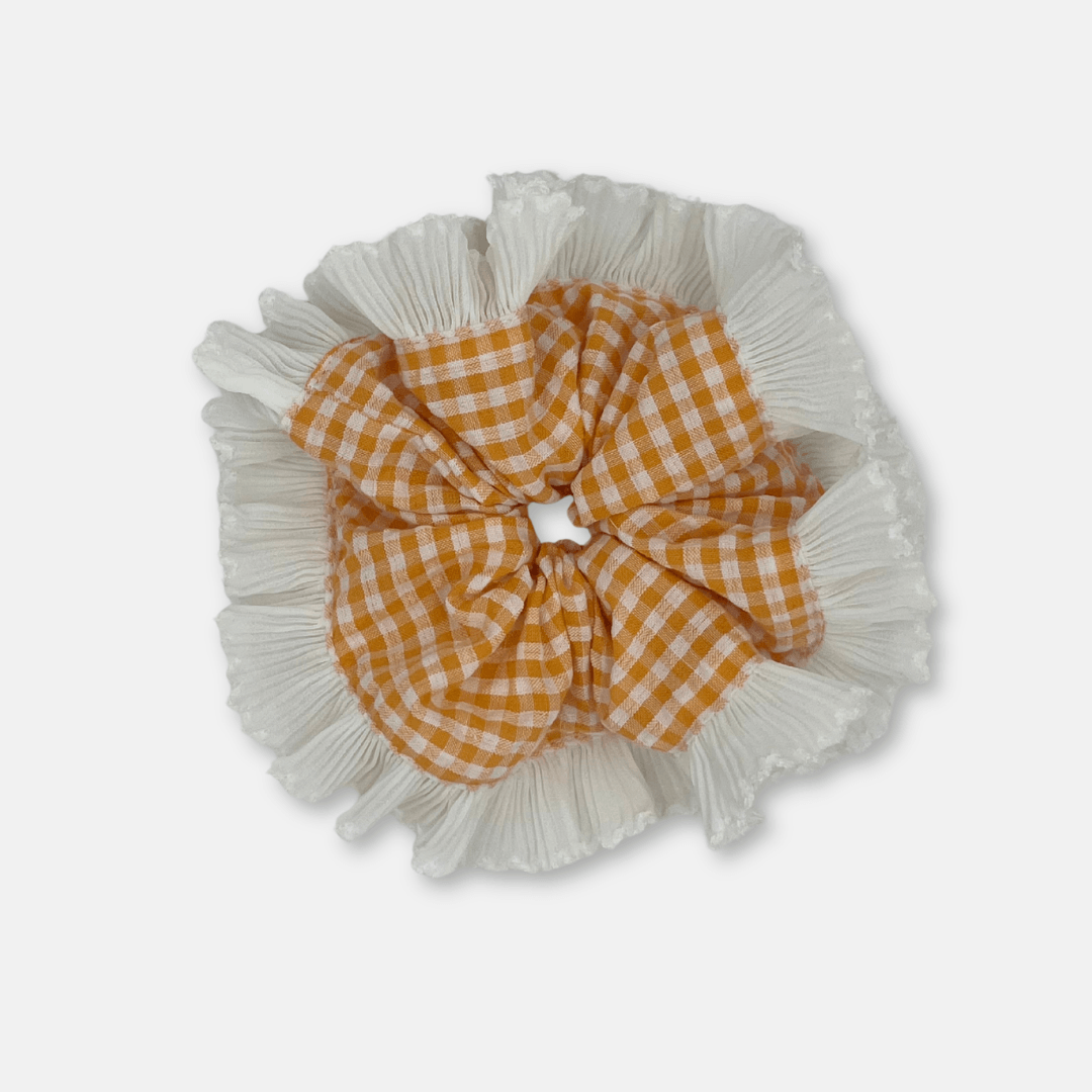 Frilly Gingham Hair Scrunchies