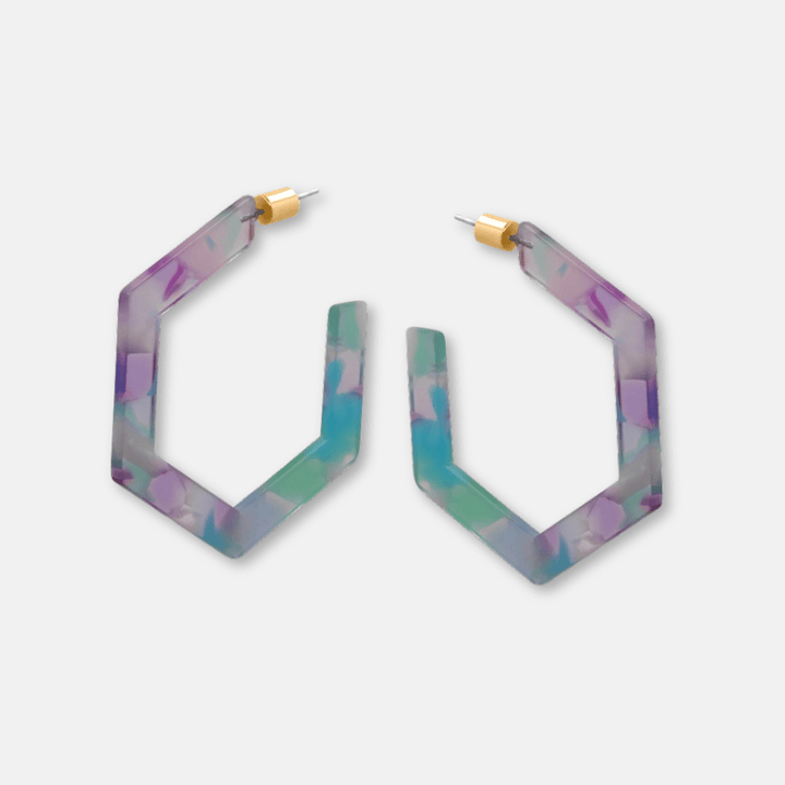 Hexagon Hoop Earrings