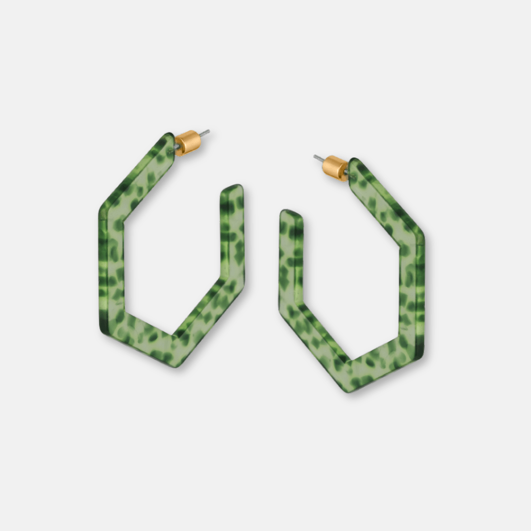 Hexagon Hoop Earrings
