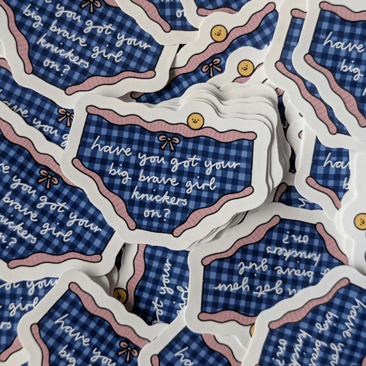 Big Brave Girl Knickers Vinyl Sticker