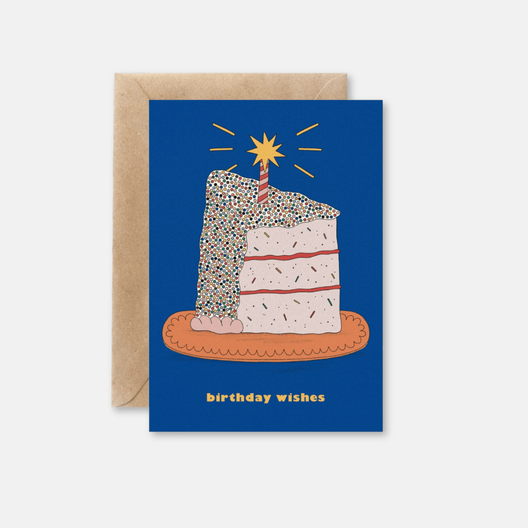 Birthday Wishes Cake Greetings Card