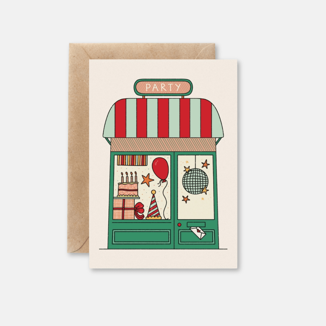 Party Shop Birthday Greetings Card