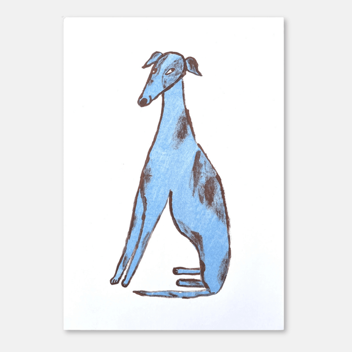 Blue Dog A4 Riso Art Print