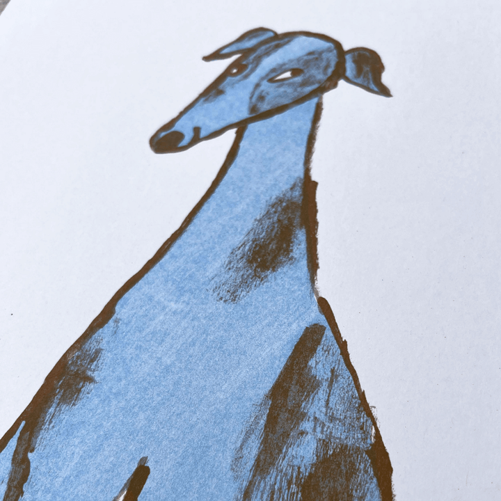 Blue Dog A4 Riso Art Print