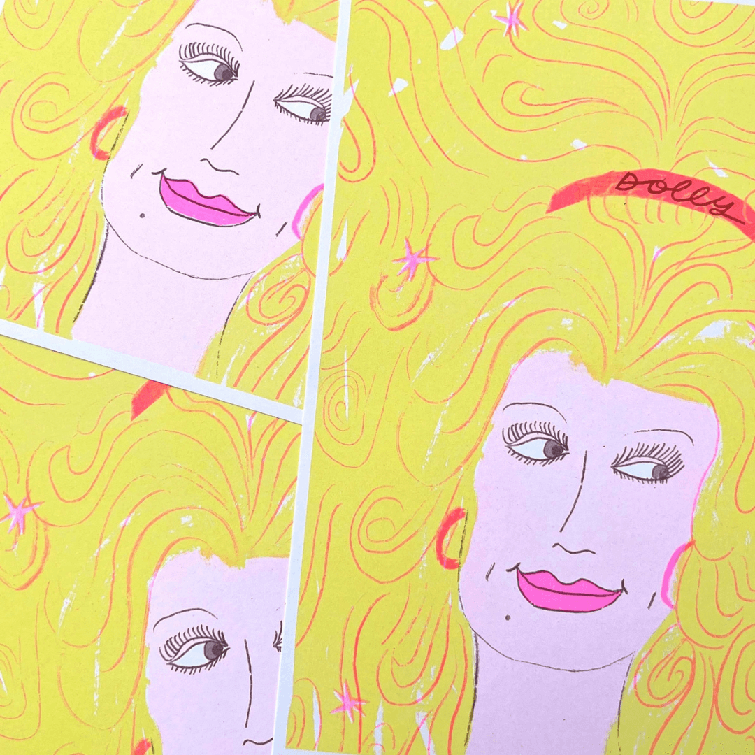 Dolly Parton A4 Riso Art Print