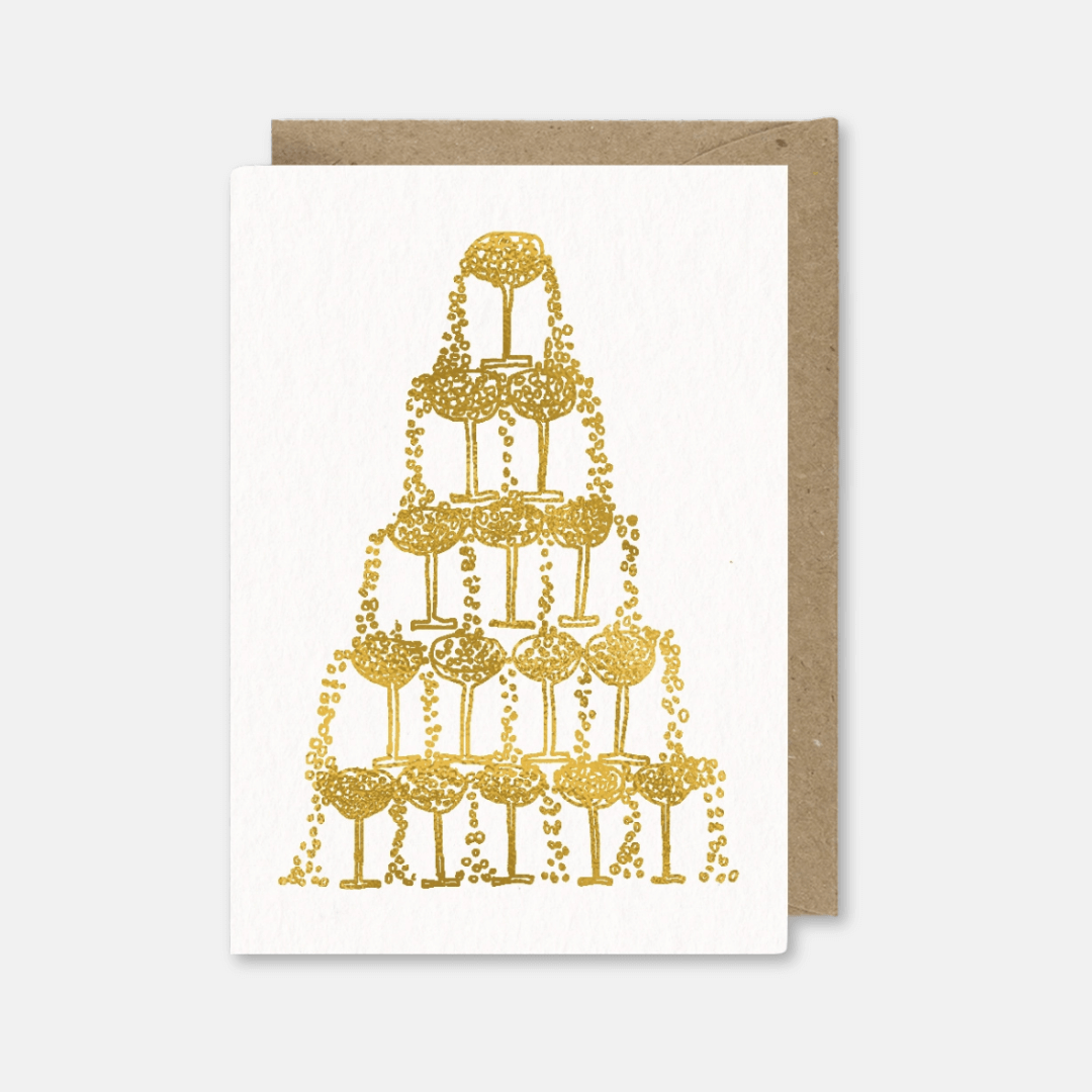 Champagne Tower Greetings Card