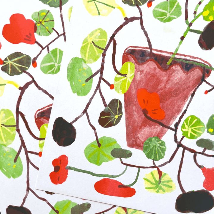 Nasturtium A3 Riso Art Print