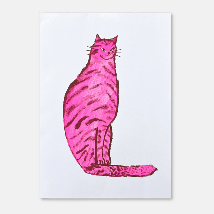 Sneaky Cat A4 Riso Art Print