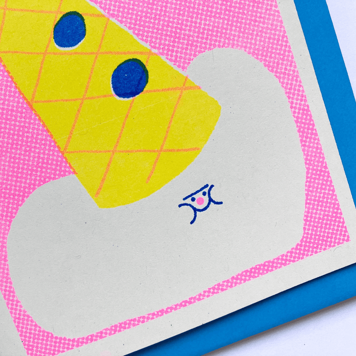 Ice Cream Birthday Riso Greetings Card